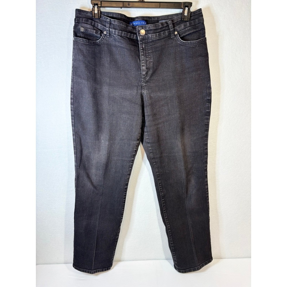 Bandolino Mandie Jeans Women 16 Black Cotton Blend Straight Classic Preppy Chic